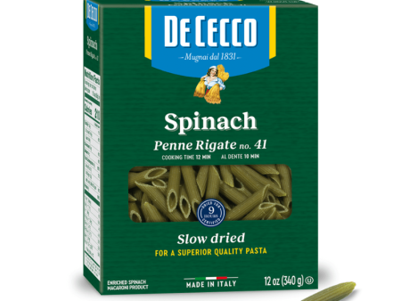 De Cecco #41 Spinach Penne Rigate, 12 oz Online Hot Sale