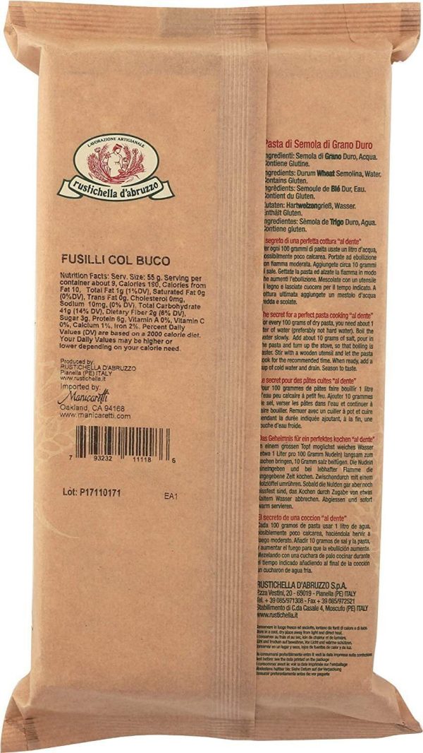 Rustichella D Abruzzo Fusilli Col Buco, 17.6 oz Online