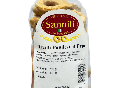 Sanniti Taralli Pugliesi al Pepe, 8.8 oz For Cheap