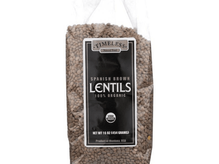 Timeless Natural Foods Organic Spanish Brown Lentils, 16 oz Hot on Sale