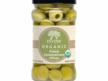 Divina Organic Pitted Castelvetrano Olives in Jar, 10.6 oz For Sale