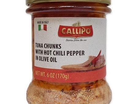 Callipo Tuna in Olive Oil with Hot Chili Pepper, 6 oz Jar Online Hot Sale