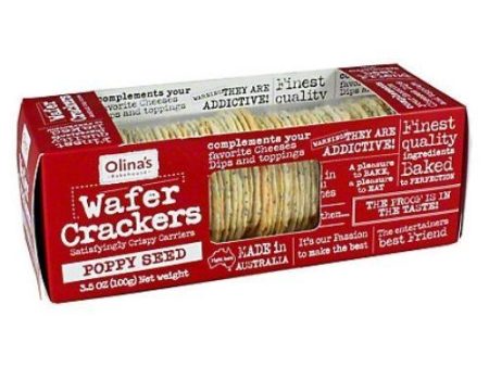 Olina s Bakehouse Poppy Seed Wafer Crackers, 3.5 oz Online now