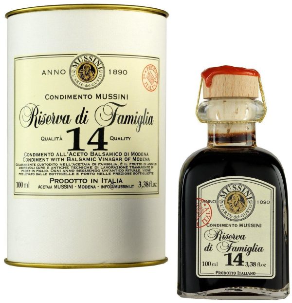 [Best Before: 01 31 25] Mussini 14 Year Balsamic Vinegar Riserva di Famiglia, 3.38 oz Glass Bottle Sale