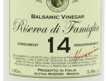 [Best Before: 01 31 25] Mussini 14 Year Balsamic Vinegar Riserva di Famiglia, 3.38 oz Glass Bottle Sale