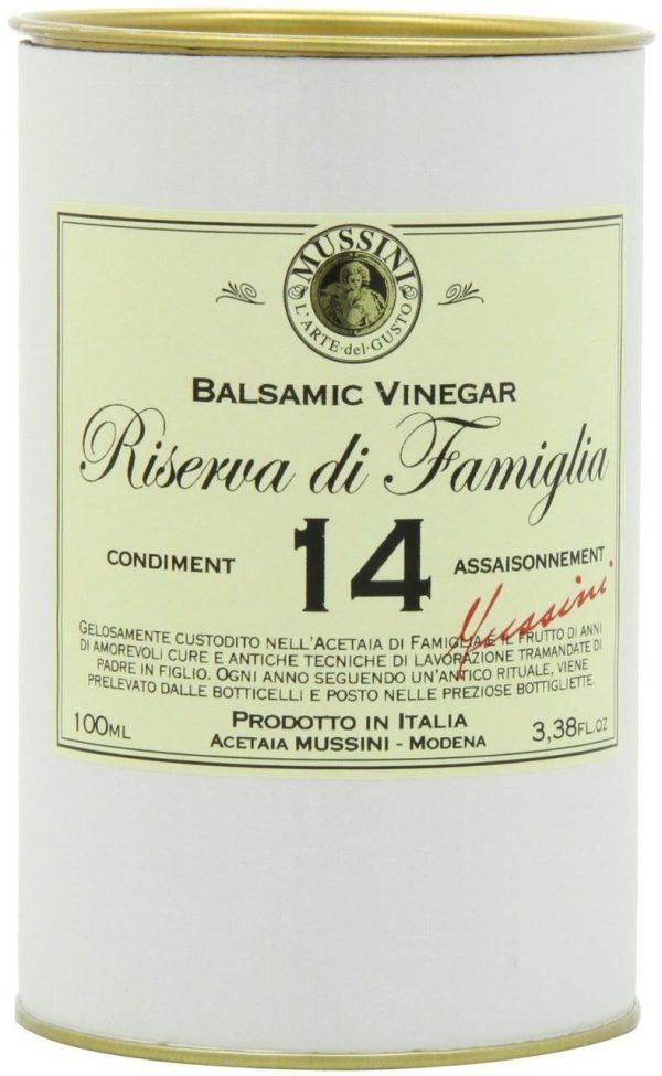 [Best Before: 01 31 25] Mussini 14 Year Balsamic Vinegar Riserva di Famiglia, 3.38 oz Glass Bottle Sale