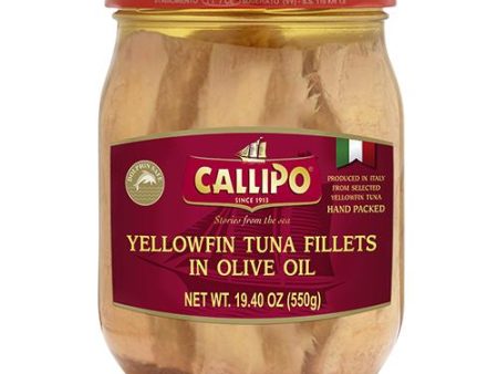 Callipo Yellowfin Tuna Fillets in Olive Oil, 19.4 oz Jar Fashion