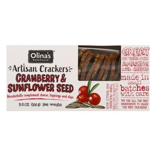 Olina s Bakehouse Cranberry & Sunflower Artisan Cracker, 3.5 oz Online