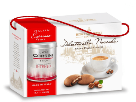 Borgo de  Medici Caterina de  Medici Gift Set Hazelnuts Cream filled Cookies and Caffè Corini, 11.4 oz Discount