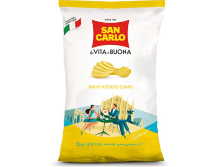 San Carlo Wavy Potato Chips, 1.76 oz | 50g For Cheap