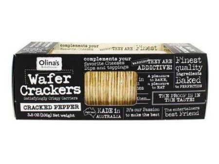 Olina s Bakehouse Pepper Wafer Crackers, 3.5 oz For Sale