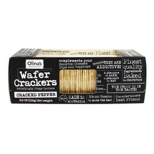 Olina s Bakehouse Pepper Wafer Crackers, 3.5 oz For Sale