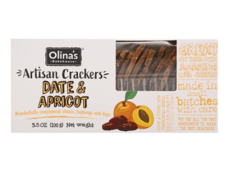 Olina s Bakehouse Date and Apricot Artisan Cracker, 3.5 oz Cheap