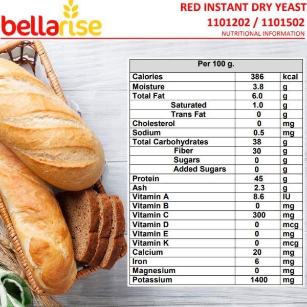 [Best Before: 02 15 2025] Bellarise Red Instant Dry Yeast, 1 lb (454 g) Cheap