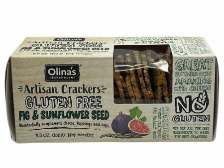 Olina s Bakehouse Gluten Free Fig & Sunflower Artisan Cracker, 3.5 oz For Cheap