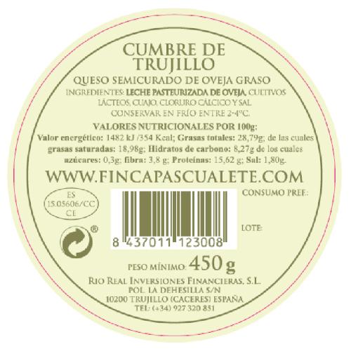 Finca Pascualete Cumbre de Trujillo Cheese, 1 lb Supply