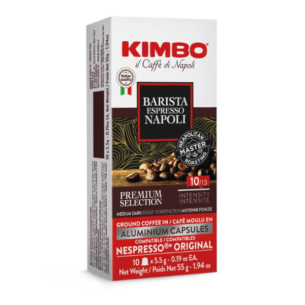 Kimbo Nespresso Compatible Barista Espresso Napoli Aluminum Capsules, 10 Count Supply