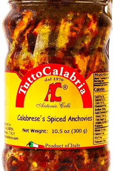 Tutto Calabria Spicy Alici Calabresi Anchovies, 10.5 oz (300 g) For Sale