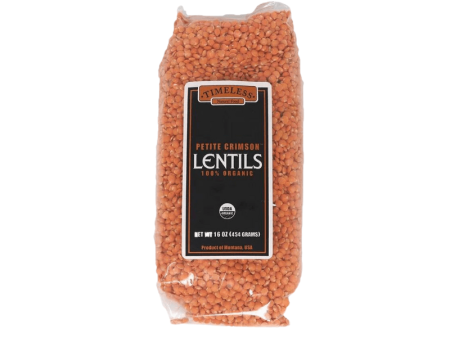 Timeless Natural Food Organic Petite Crimson Lentils, 16oz Supply