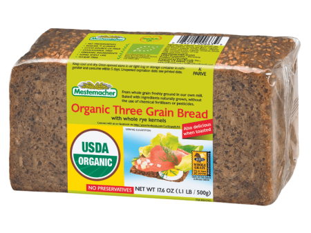 Mestemacher Organic Three Grain Bread, 17.6 oz For Discount