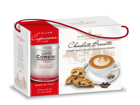 Borgo de  Medici Lorenzo de  Medici Gift Set, Caffè Corsini and Chocolate drops biscotti 11.1 oz Online Sale