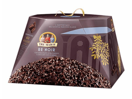 Tre Marie Re Noir Panettone with Extra Dark Chocolate and Cacao, 2 lbs For Sale