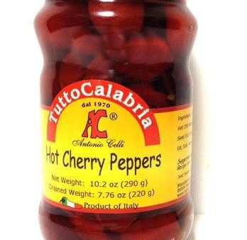 Tutto Calabria Hot Round Cherry Chili Peppers, 10.2 oz Hot on Sale