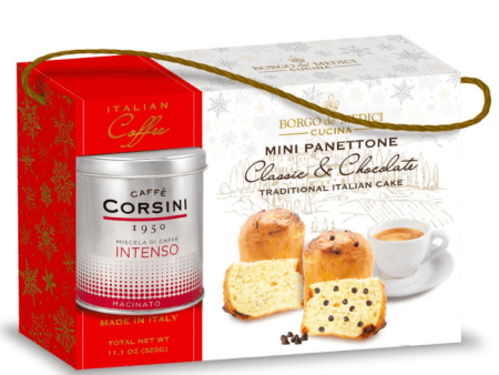 Borgo de  Medici Leonardo da Vinci Gift Set Caffe Corsini and Mini Panettone, 11.4 oz For Cheap